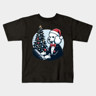 Poodle Playing Piano Christmas Kids T-Shirt